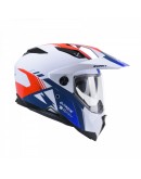 Casca Dual Adventure Kenny Racing Extreme Graphic - Alb,Albastru,Rosu