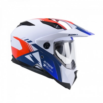 Casca Dual Adventure Kenny Racing Extreme Graphic - Alb,Albastru,Rosu