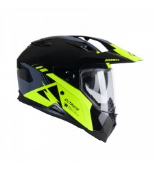 Casca Dual Adventure Kenny Racing Extreme Graphic - Negru,Gri,Galben fluo