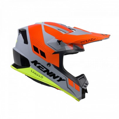 Casca Copii Cross/Enduro Kenny Racing Track KID/JUNIOR Graphic - Gri/Portocaliu/Galben mat