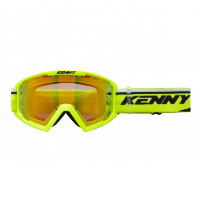 Ochelari Off Road Kenny Racing Track+Neon Yellow - Negru/Galben fluo cu lentila rosie