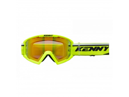 Ochelari Off Road Kenny Racing Track+Neon Yellow - Negru/Galben fluo cu lentila rosie