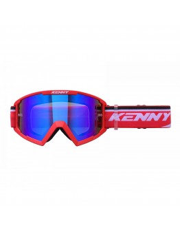 Ochelari Off Road Kenny Racing Track+Red - Rosu,Alb cu lentila albastra