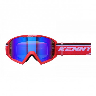 Ochelari Off Road Kenny Racing Track+Red - Rosu/Alb cu lentila albastra