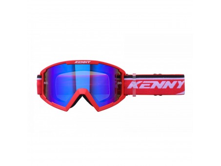 Ochelari Off Road Kenny Racing Track+Red - Rosu/Alb cu lentila albastra