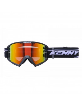 Ochelari Off Road Kenny Racing Track+Black - Negru,Alb cu lentila rosie