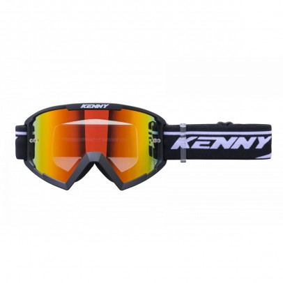 Ochelari Off Road Kenny Racing Track+Black - Negru/Alb cu lentila rosie