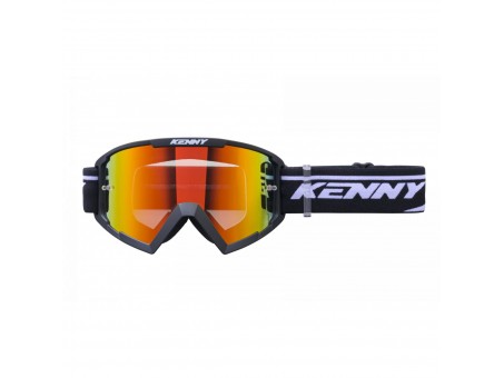 Ochelari Off Road Kenny Racing Track+Black - Negru/Alb cu lentila rosie