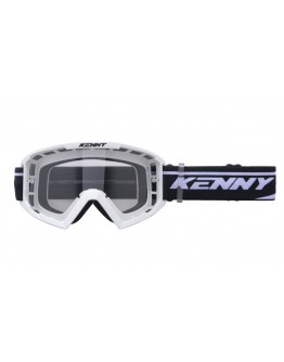 Ochelari Off Road Kenny Racing Track White- alb,Negru cu lentila transparenta