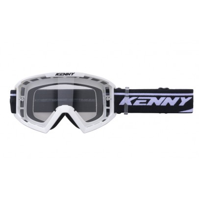 Ochelari Off Road Kenny Racing Track White- Alb/Negru cu lentila transparenta