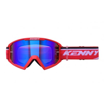 Ochelari Copii Off road Kenny Racing Model Track Kid/Junior - Rosu/Alb cu lentila albastra