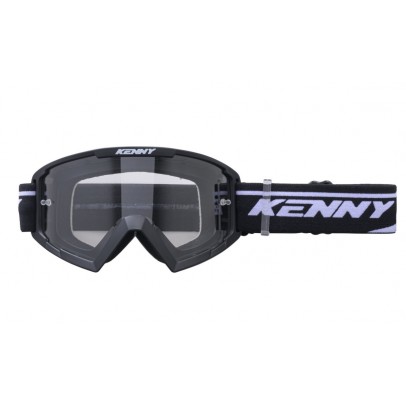 Ochelari Copii Off Road Kenny Racing Track KID/JUNIOR - Negru/Alb cu lentila transparenta