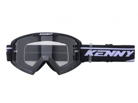 Ochelari Off Road Kenny Racing Track Black - Negru/Alb cu lentila transparenta