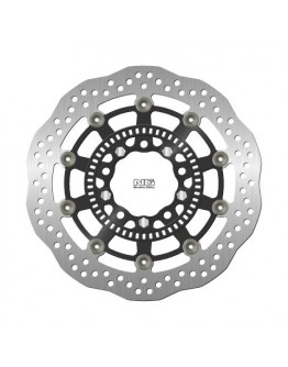 Disc frana fata NG -  KAWASAKI ER6N '05-'17, KLE 650 VERSYS '07-'21, ZX6R '13-'18 ,VULCAN 650 '15-'21 (300X80X5MM) (5X10,5MM) WAVE flotant (centru aluminiu)