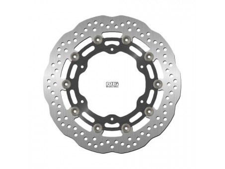 Disc frana fata NG -  YAMAHA YZF R6 99-02, YZF R1 98-03, FZS 1000 01-05, FJR 01, XJR 1300 03-17, XVZ 1300, XV 1600/1700/1900 (298X132X5MM) (6X8,5MM) WAVE flotant (centru aluminiu)