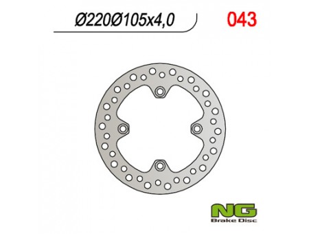 Disc frana spate NG - HONDA XL 125V VARADERO '01-'13, XR 400 '95-05, XR 250 '91-04, CBR 125 R '03-'17, CRF 230 '07-12, SUZUKI LTZ 400 '03-'15, LTA400,LT-F 400 (220X105X4MM) (4X10,5MM)