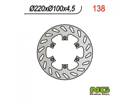 Disc frana spate NG - KAWASAKI KX 125 '89-'02, KX 250 '92-'95, KDX 200/220, KLX300/650R (220X100X4,5) (6X6,5MM)