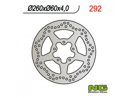 Disc frana fata NG -  APRILIA 50/125/200/250/400/500 SCARABEO, PIAGGIO MEDLEY 125/150 16-18 (260X60X4,0MM) (5X8,5MM)