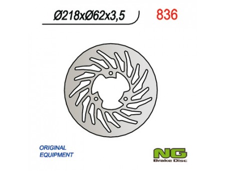 Disc frana spate NG - YAMAHA DT50R '03-'08, DT50SM '05-'011, DT50X, XT125 '05-'11, MBK 50X-LIMIT '03-'05, MALAGUTI 50 XSM '03'-10 (218x62x3,5)