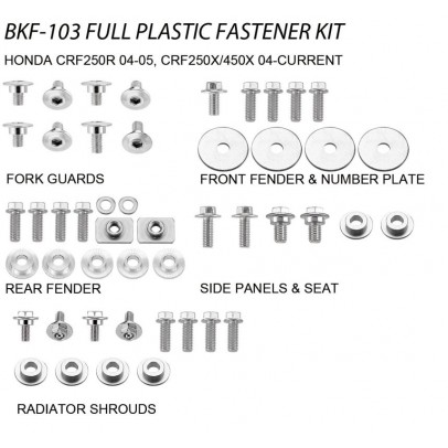 Set suruburi carena HONDA CRF 250R '04-05, CRF 250/450X '04-20 (BKF-103)