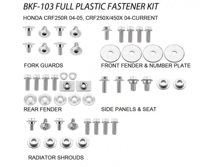 Set suruburi carena HONDA CRF 250R '04-05, CRF 250/450X '04-20 (BKF-103)