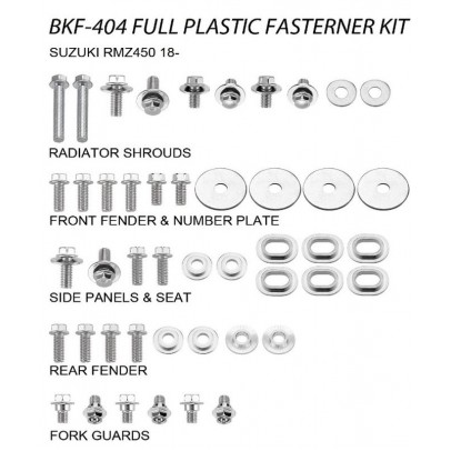 Set suruburi carena SUZUKI RMZ 450 '18-20 (BKF-404)