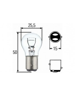 Bec HELLA - 8GD P21/5W 12V BAY15D