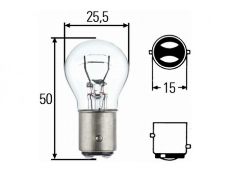 Bec HELLA - 8GD P21/5W 12V BAY15D