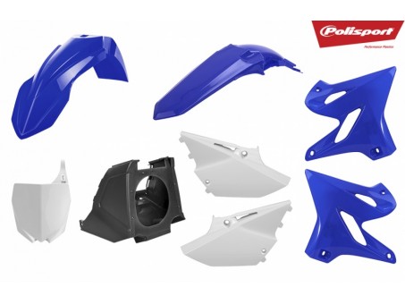 Kit plastice POLISPORT - YAMAHA YZ 125/250 '02-'21 - OEM (Alb+Albastru+Negru)