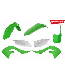 Kit plastice POLISPORT - KAWASAKI KX 250F '21-'24; KX 450F '19-'23 - Verde Alb