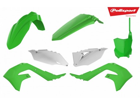 Kit plastice POLISPORT - KAWASAKI KX 250F '21-'24; KX 450F '19-'23 - Verde Alb