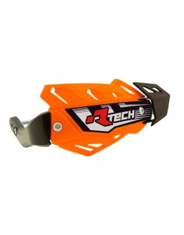 Handguard Racetech (RTech) FLX ATV/Quad Cu 3 Tipuri de Prindere pe Ghidon - Portocaliu