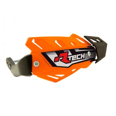 Handguard Racetech (RTech) FLX ATV/Quad Cu 3 Tipuri de Prindere pe Ghidon - Portocaliu