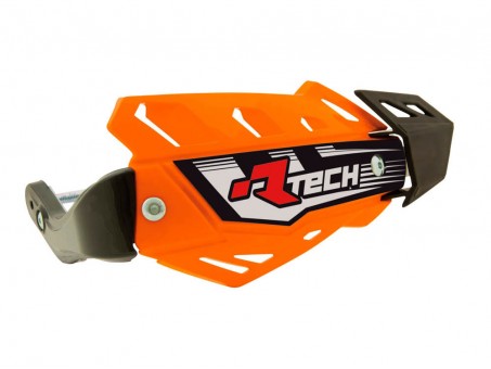 Handguard Racetech (RTech) FLX ATV/Quad Cu 3 Tipuri de Prindere pe Ghidon - Portocaliu