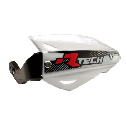 Set Handguard Racetech (RTech) Vertigo ATV Cu 3 Tipuri de Prindere pe Ghidon - Alb