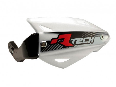 Set Handguard Racetech (RTech) Vertigo ATV Cu 3 Tipuri de Prindere pe Ghidon - Alb