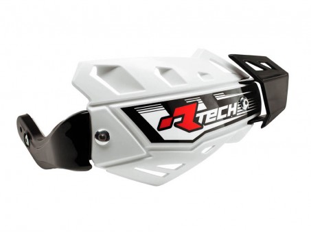 Handguard Racetech (RTech) FLX ATV/Quad Cu 3 Tipuri de Prindere pe Ghidon - Alb