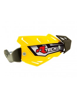 Handguard Racetech (RTech) FLX ATV/Quad Cu 3 Tipuri de Prindere pe Ghidon - Galben