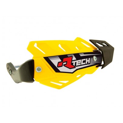 Handguard Racetech (RTech) FLX ATV/Quad Cu 3 Tipuri de Prindere pe Ghidon - Galben