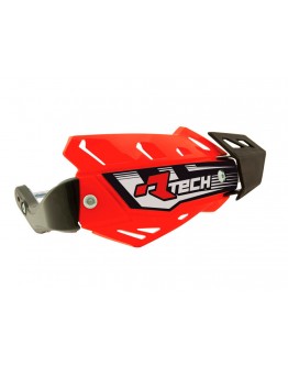 Handguard Racetech (RTech) FLX ATV/Quad Cu 3 Tipuri de Prindere pe Ghidon - Rosu