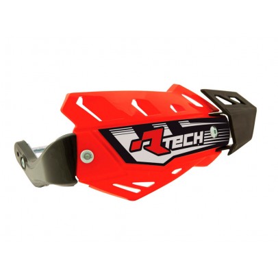 Handguard Racetech (RTech) FLX ATV/Quad Cu 3 Tipuri de Prindere pe Ghidon - Rosu