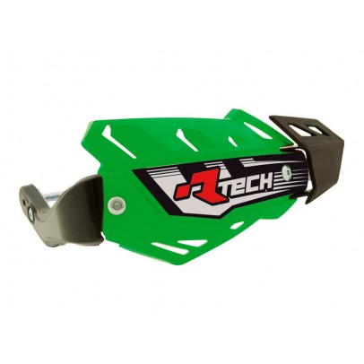 Handguard Racetech (RTech) FLX ATV/Quad Cu 3 Tipuri de Prindere pe Ghidon - Verde