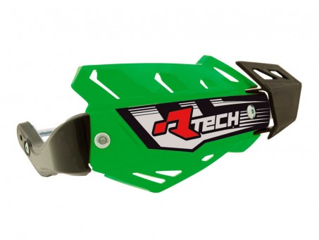 Handguard Racetech (RTech) FLX ATV/Quad Cu 3 Tipuri de Prindere pe Ghidon - Verde