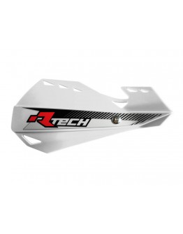 Set Handguard Racetech (RTech) Dual EVO Cu Prindere pe Ghidon - Alb