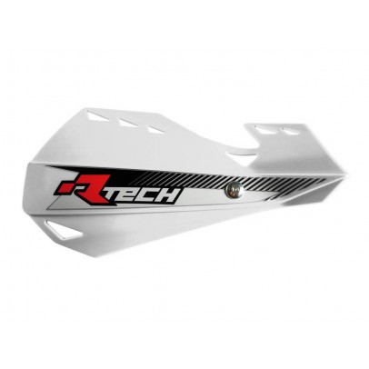 Set Handguard Racetech (RTech) Dual EVO Cu Prindere pe Ghidon - Alb