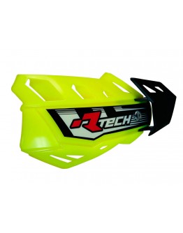 Set Handguard Racetech (RTech) FLX Cross/Enduro Cu 2 Tipuri de Prindere pe Ghidon/Mansoane - Galben fluo