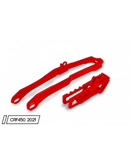 Set patina si ghidaj lant UFO HONDA CRF 450R/RX '21, culoare Rosu