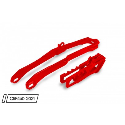 Set patina si ghidaj lant UFO HONDA CRF 450R/RX '21, culoare Rosu