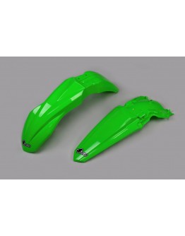 Set aripa fata spate UFO KAWASAKI KXF 250 '21-22, KXF 450 '19-22, culoare OEM (Verde) (KA04748026, KA04749026)