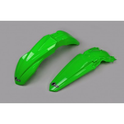 Set aripa fata spate UFO KAWASAKI KXF 250 '21-22, KXF 450 '19-22, culoare OEM (Verde) (KA04748026, KA04749026)